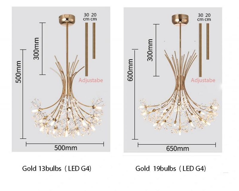 G4 LED Modern Crystal Chandelier Lighting for Dining Room