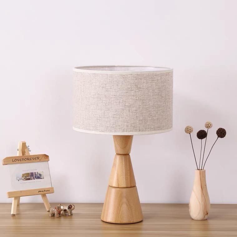 Creative Japanese Log Table Lamp Bedroom Bedside Living Room Simple Modern Warm Light Retro Solid Wood Dimming Table Lamp