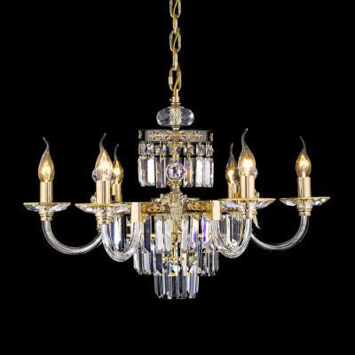 Luxury Contemporary Baccarat Modern Indoor Hotels Home Dinning Room Fancy Ceiling Big Chandelier Crystal Hanging 6 Light Lamp