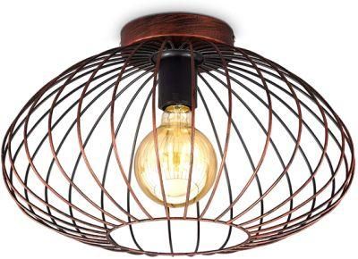 Vintage Painting Copper Wire Metal Cage Shade Ceiling Light