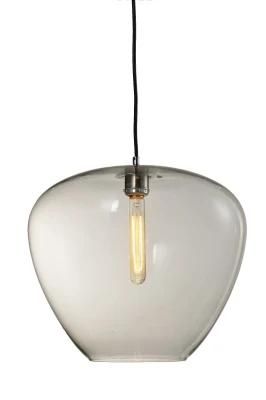 Modern E27 Clear Glass Pendant Light in Chrome Finish (P-15351)