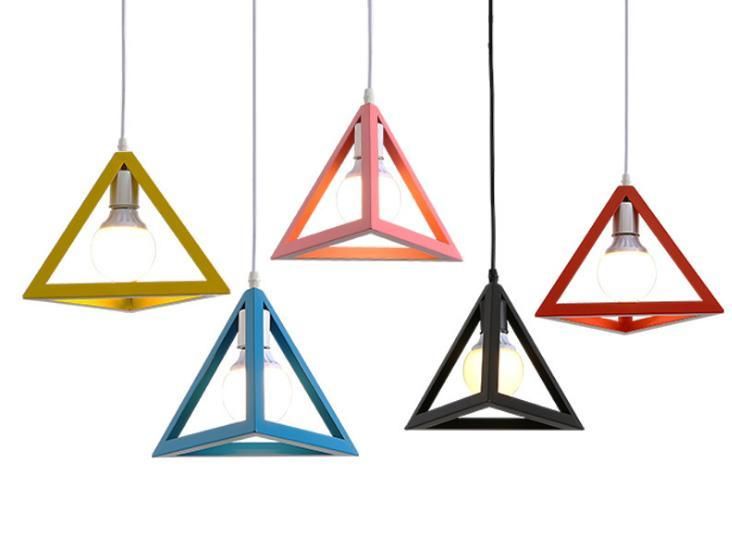 Nordic Simple Style Pendant Lamp Triangle Iron Chandelier for Cafe/Restaurant/Bar