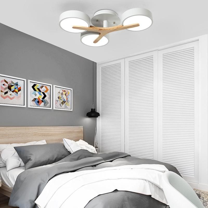 Wood Modern Ceiling Light Simple Livingroom Lamp Creative Study Light LED