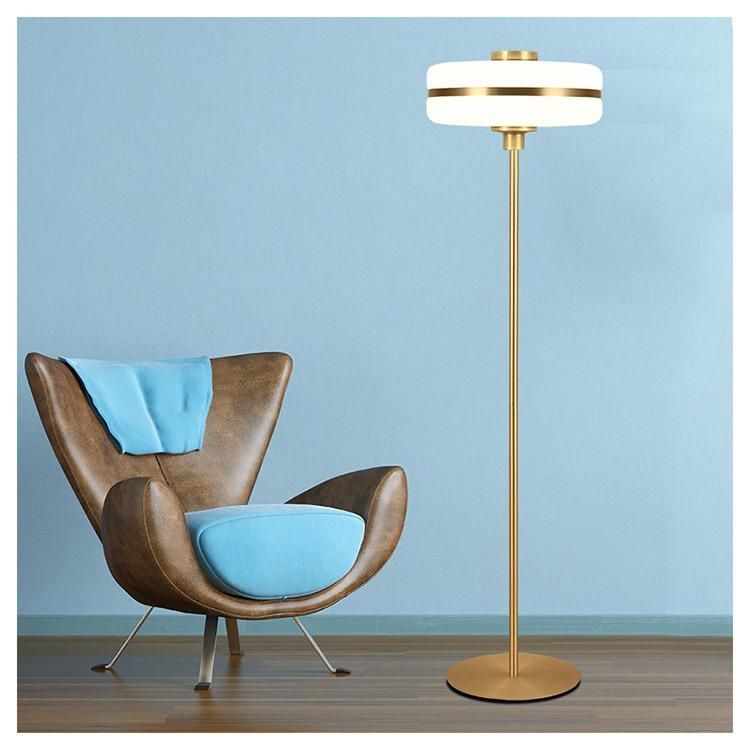 Modern Luxury Hotel Home Lobby Living Room Bedroom Decorative Iron Gold Standing Light LED Floor Lamp