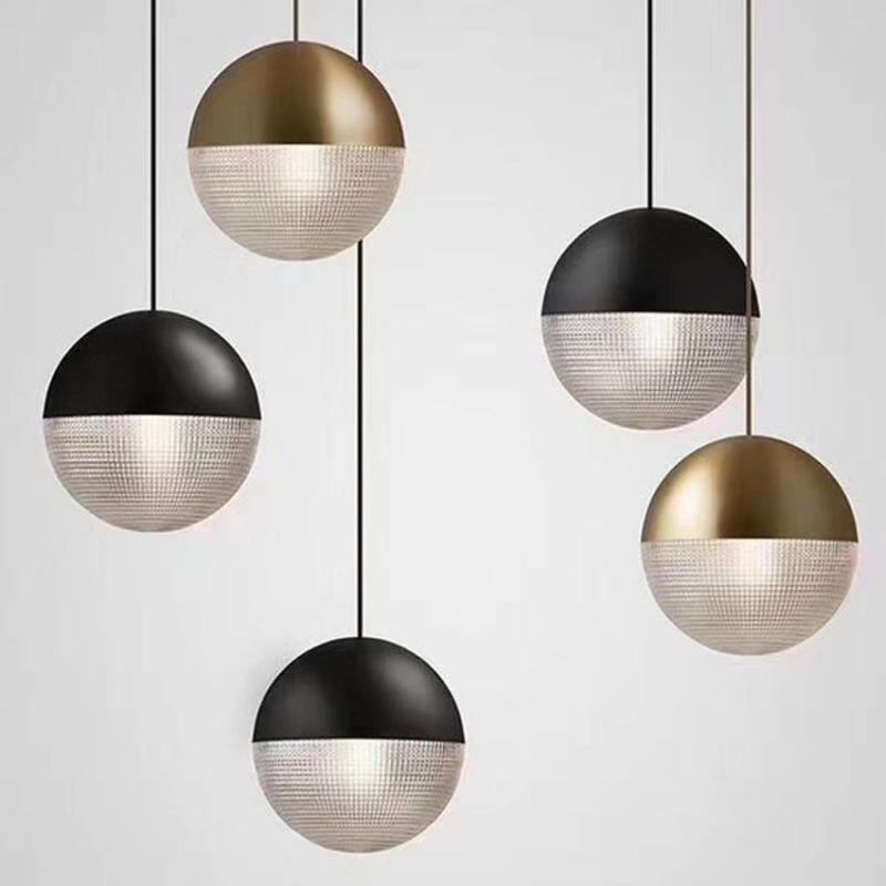 LED Glass Ball Pendant Lights Postmodern Gold Black Minimalist Lamp Dining Room Bar Kitchen Pendant Lamp (WH-AP-173)