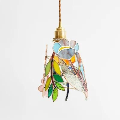 Tiffany Stained Glass Welding Decorative Chandelier Brass Lamp Holder Pendant Lamp