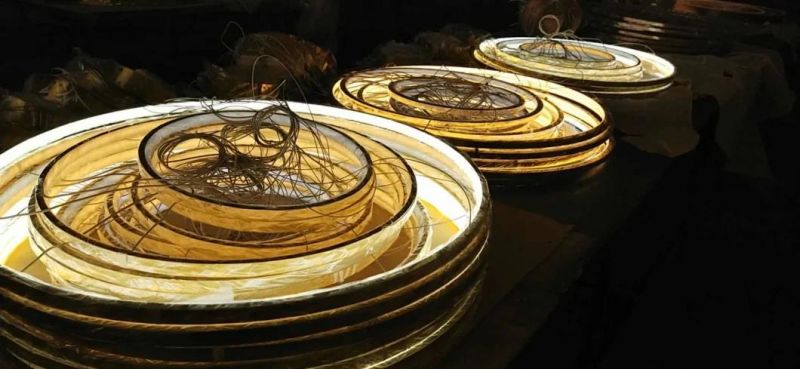 2022 Selling Customize High Ceiling Golden LED Pendant Lamp Luxury Lampara Circles Project Lights Chandelier