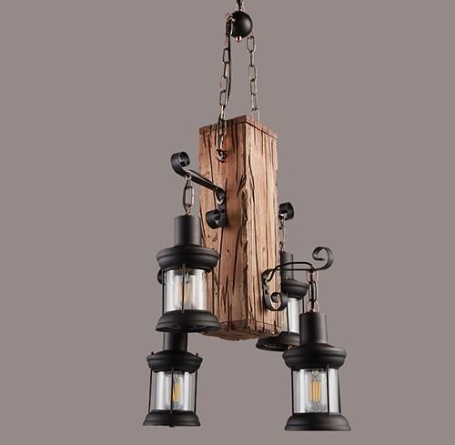 Industrial Pendant Lighting Chandelier Lighting Modern Pendant Lamp with Wood