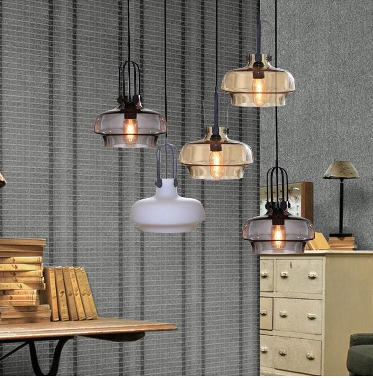 Smoked Glass Ceiling Pendant Lamp Fixtures Indoor Decoration (WH-GP-24)