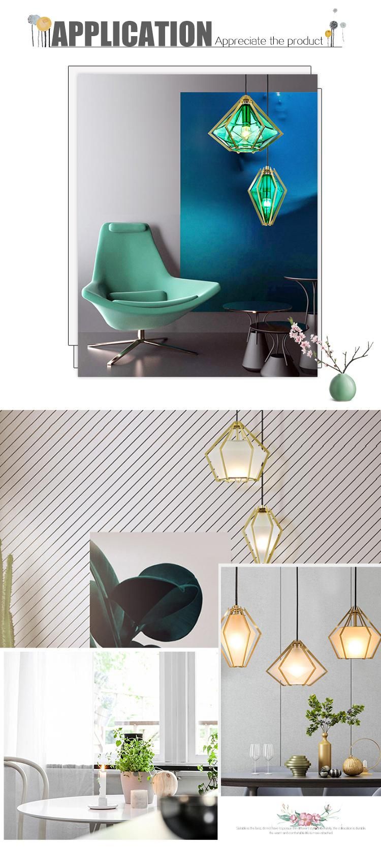 Green Glass Metal Unique E14 Europe Style Pendant Lamp