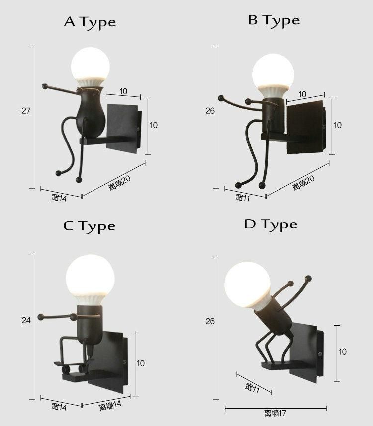Human Shape Living Room Bed Side Stair Kitchen Mini Wall Lamp (WH-OR-53)