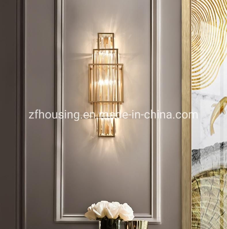 Luxury Crystal Lamp Fashionable Hotel Stair Lighting Crystal Wall Bracket Lamp for Aparment
