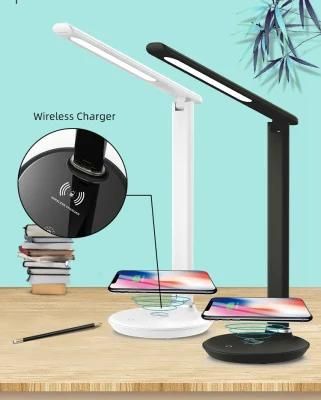 Hot Sale Wireless Charging Table Lamp LED Table Light Rechargeable Modern LED Desk Lamp with Charger USB Wireless Table Light