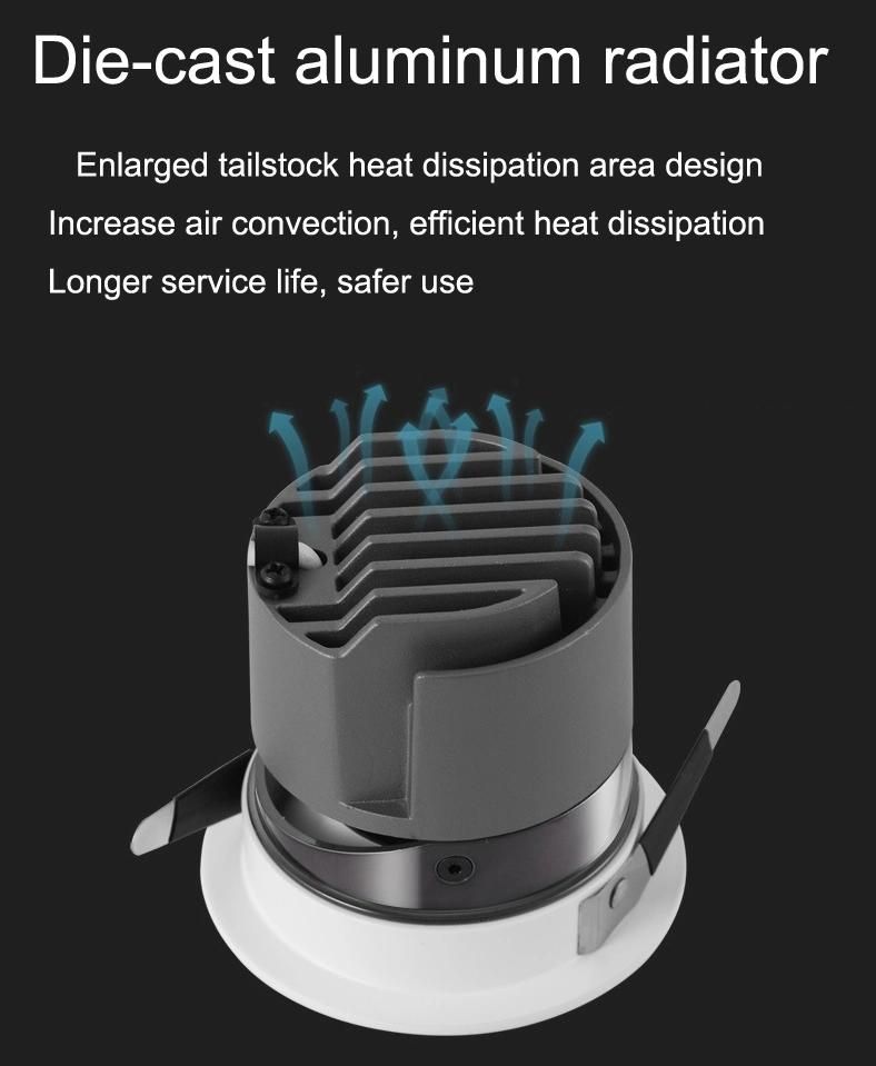 7W Embedded LED Spotlight COB Deep Anti-Glare Wall Washer Lamp High-End Hotel Project Villa Spotlight