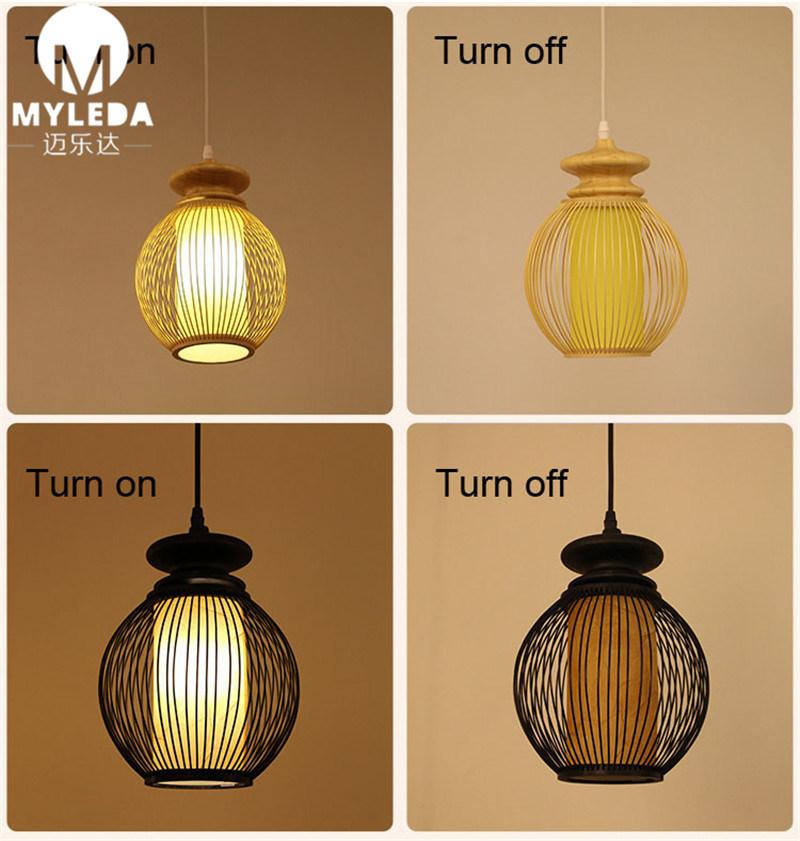Chinese Restaruant Design Rattan Bamboo Pendant Light