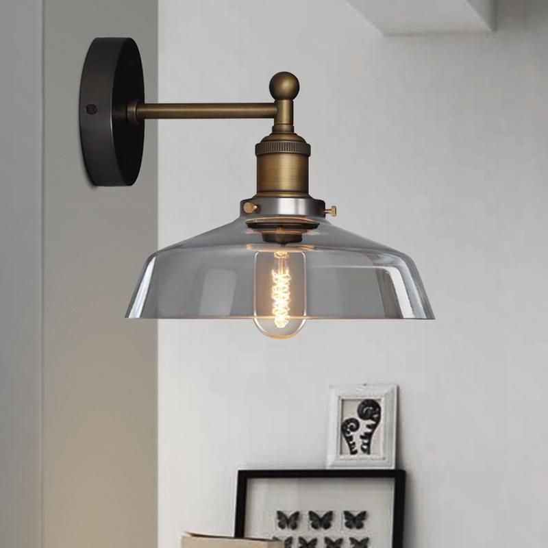 American Style Retro Light Dining Room Balcony Corridor Bedside Glass Wall Lamp