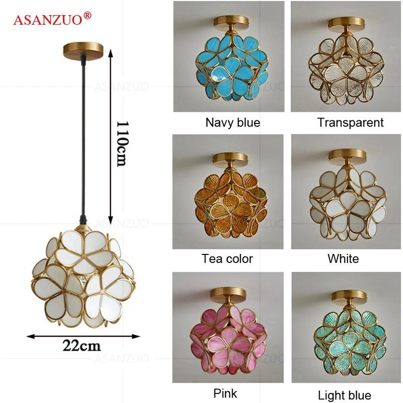 Nordic Luxury Pendant Light Warm Bedroom Pink Lamp Entrance Hallway Lamp Children′ S Room Glass Pendant Lights (WH-AP-163)