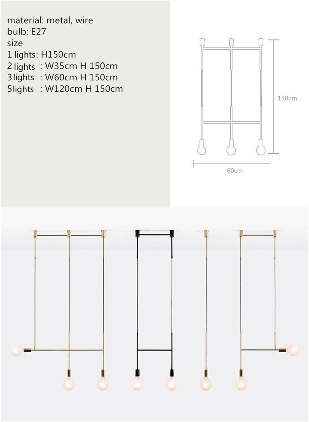 Modern Simple Iron Line Pendant Lights Post-Modern Designer Molecular Hanglamp Living Room Dining Room Restaurant Pendant Lamps