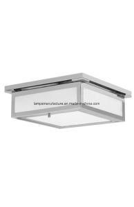 Polish Chrome Suqare Glass Ceiling Lamp with UL Certificate
