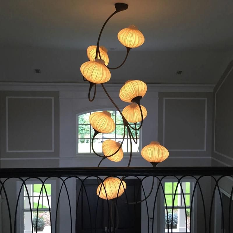 Vintage Lantern Design Chandelier Exhibition Lobby Mall Pendant Lamp Light