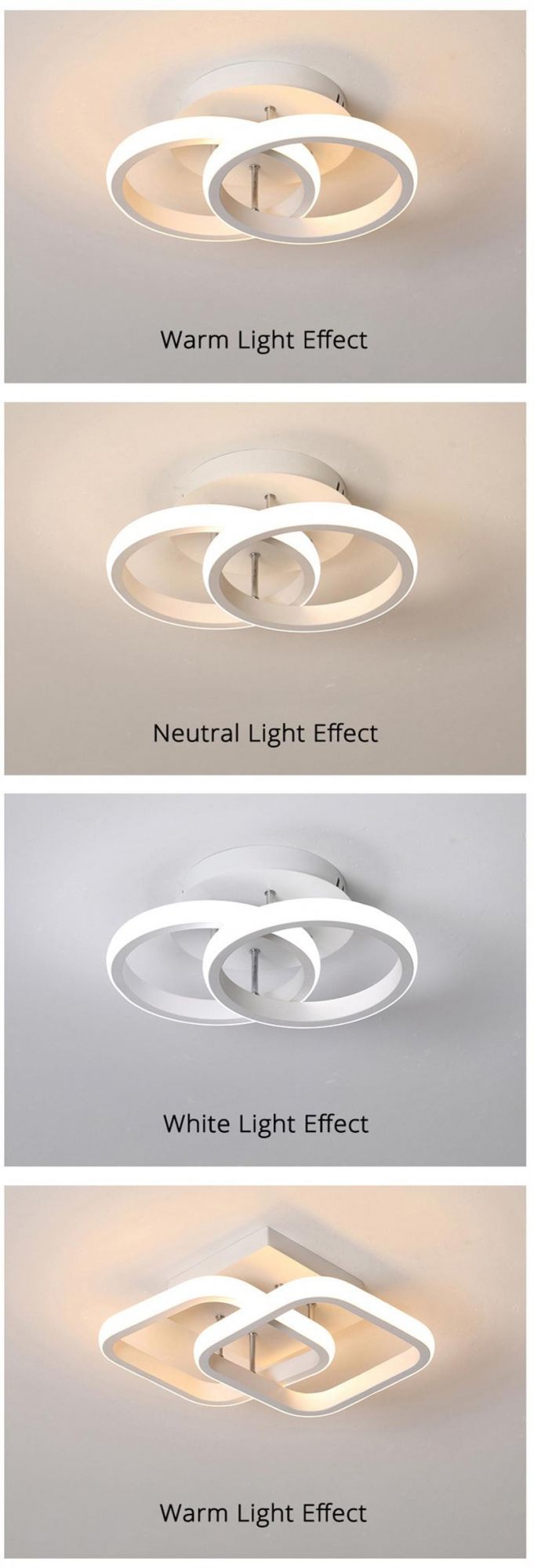 Surface Mounted Iron LED Ceiling Lamps for Balcony Corridor Bedroom Dining Room Studyroom Hall Indoor Home Lights for AC90-260V