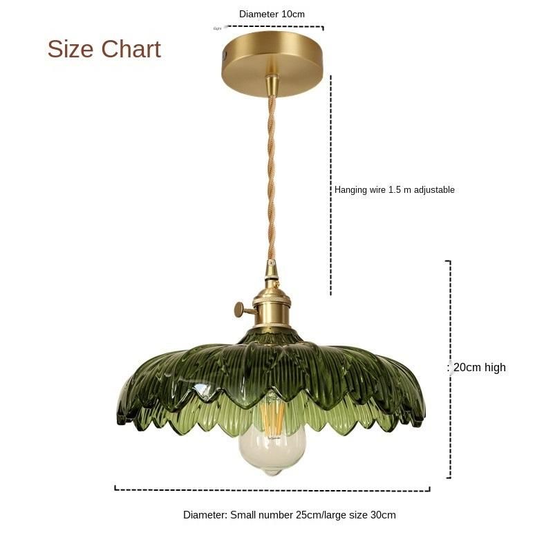 Modern Glass Pendant Lighting Fixture Luminaire Green Flower Bar Restaurant Hanging Light (WH-GP-107)