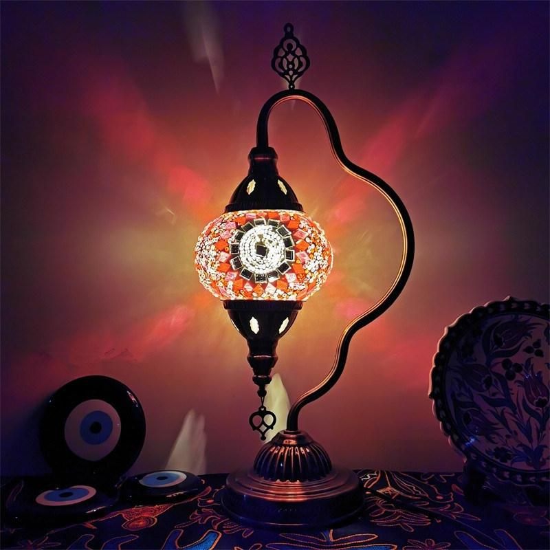 E14 Hand-Inlaid Glass Mosaic Bedroom Living Room Decorative Restaurant Table Light (WH-VTB-16)