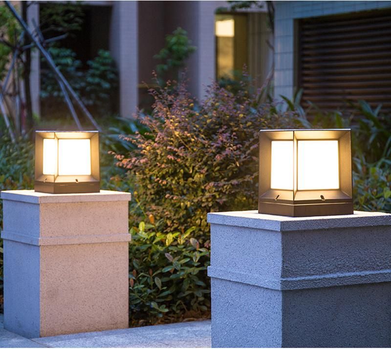 LED Solar Fence Solar Powered Pillar Lamp Outdoor Waterproof IP65 Wall Light for Villa Courtyard Landscape Garden Decor