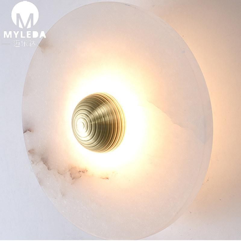 Modern Marble Brass Color Wall Lamp