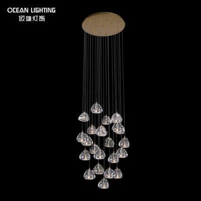 Golden Warm Lighting 3000K Spherical Metal 22*3W Crystal Chandelier Luxury