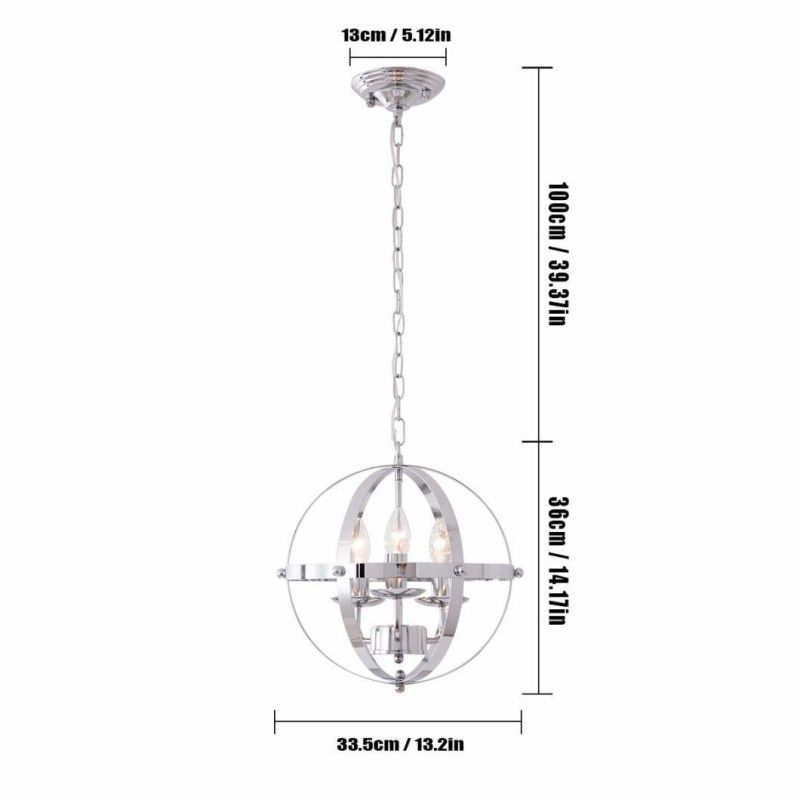 Spherical Chandelier Chain Light Indoor Creative Metal Round Hanging Lamp Retro Vintage Chandelier (WH-VP-62)