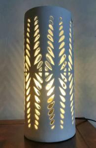 Modern Flower Hollow Pattern Ceramic Larger Night Table Lamp