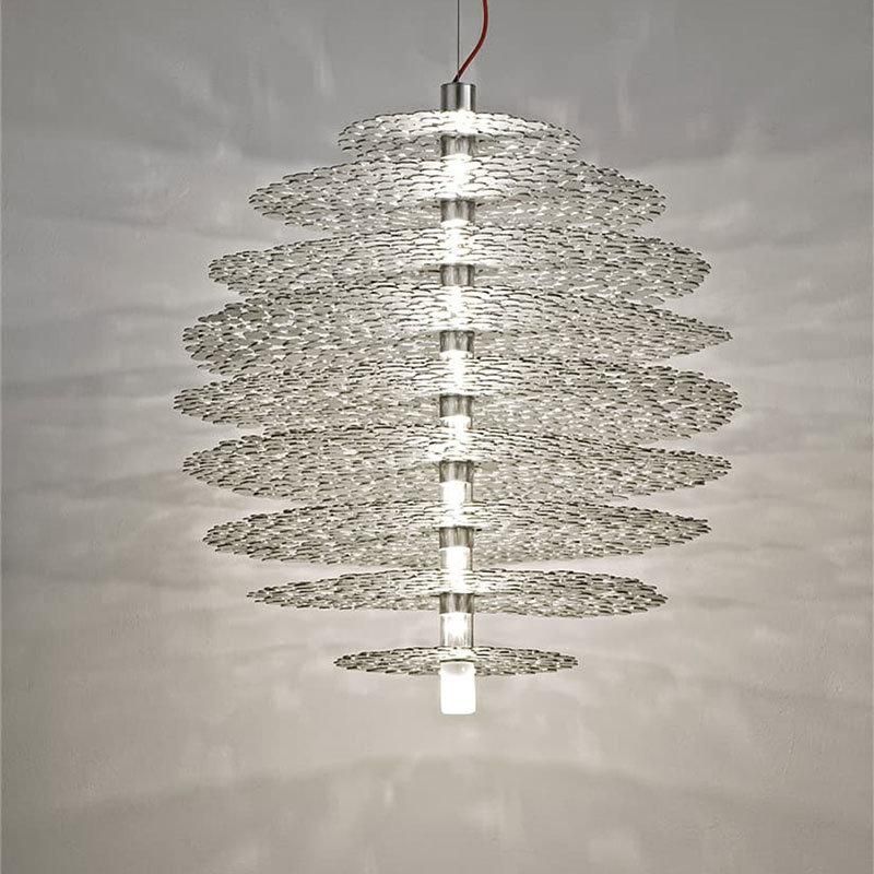 2022 Wholesale Silver Flat Round Shape Metallic Coated Hematite Flat Beads Pendant Light