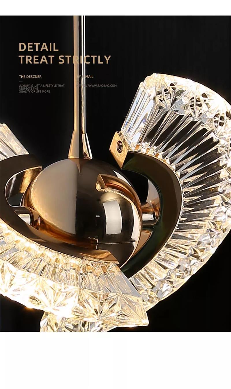 Nordic Modern LED Lighting Hotel Restaurant Crystal Ceiling Light