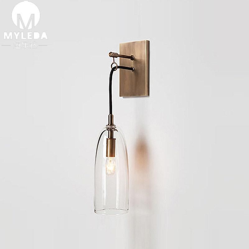 Modern Hotel Project Decoration LED Glass Shade Wall Lamp