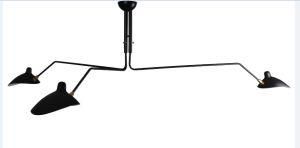 Serge Mouille 3 Arm Rotating Ceiling Light