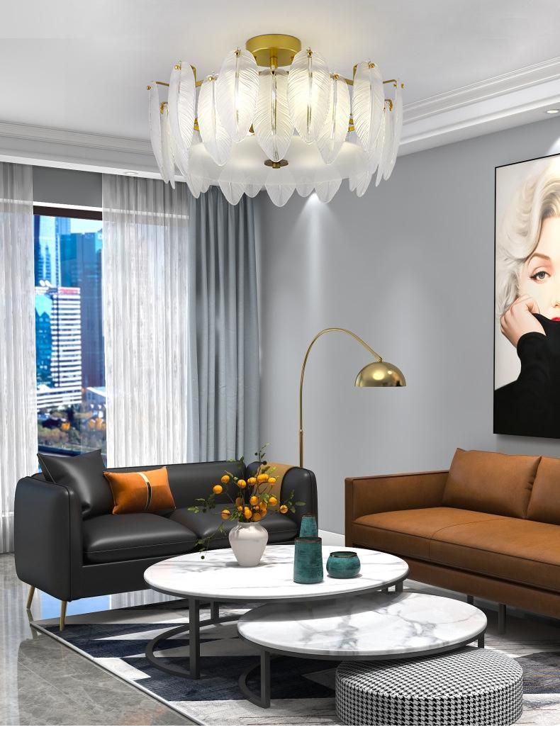 Light Luxury Ceiling Lamp Post Modern Minimalist Bedroom Lamp Creative Leaf Chandelier (WH-CA-77)
