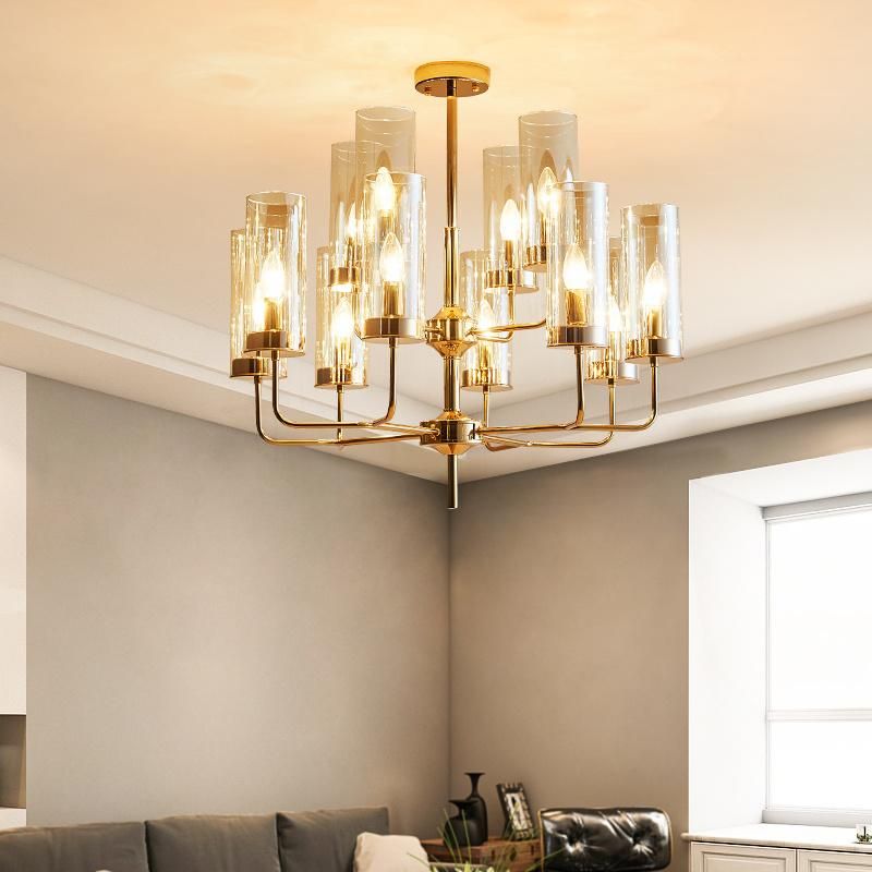 Crystal Pendant Lights for Indoor Home Lighting Gold Color Chandelierr (WH-AP-104)