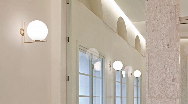 Camilamp LED Simple Nordic Style Decorative Glass Ball Metal Wall Lamp Multi-Purpose Suitable for Cafe Restaurant Bedroom