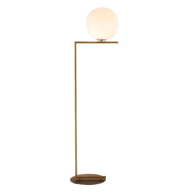 Glass Ball Floor Light Home Decor Living Room Bedroom Lighting Nordic Post-Modern Simple Gold Plated Wrought Iron Glass Floor Lamp