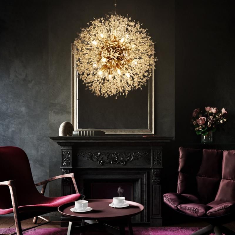 High-End Ball Crystal Chandelier Bedroom Dining Room Pendant Lamp