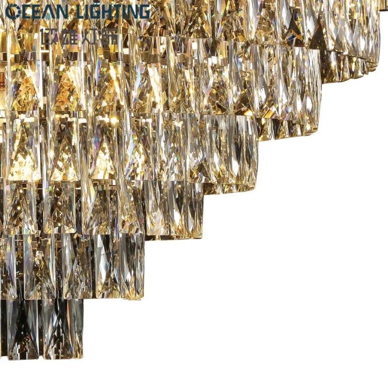 Hotel Crystal Indoor Luxury Long Pendant LED Lamp Chandeliers Lights