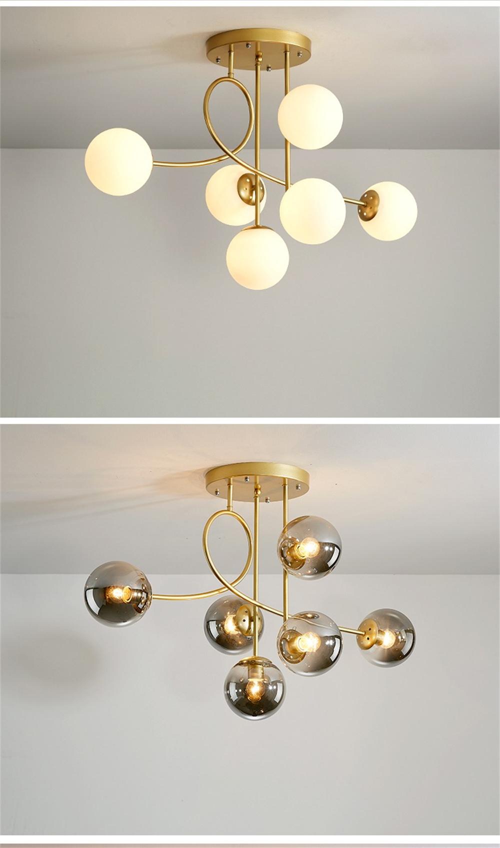 Modern LED Lights Glass Ball Lamps Nordic Hanging Light Bedroom pendant Lighting Living Room Bedroom Office Ceiling Chandelier