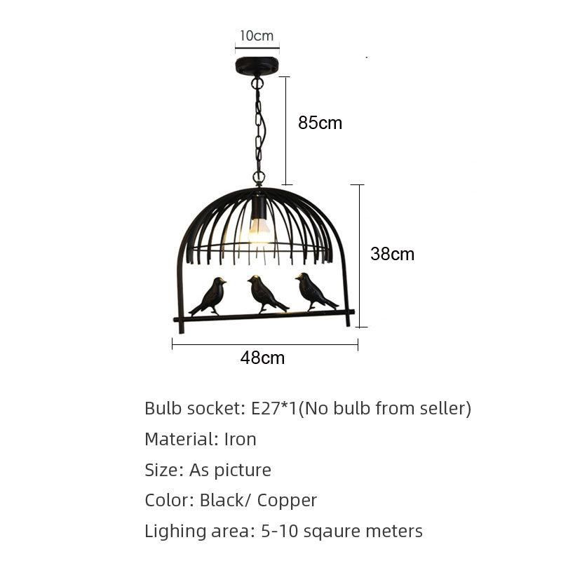 Nordic Bird Chandelier Bedroom Amercian Country Drop Light Kitchen Restaurant Cafe Cage Chandelier (WH-VP-115)