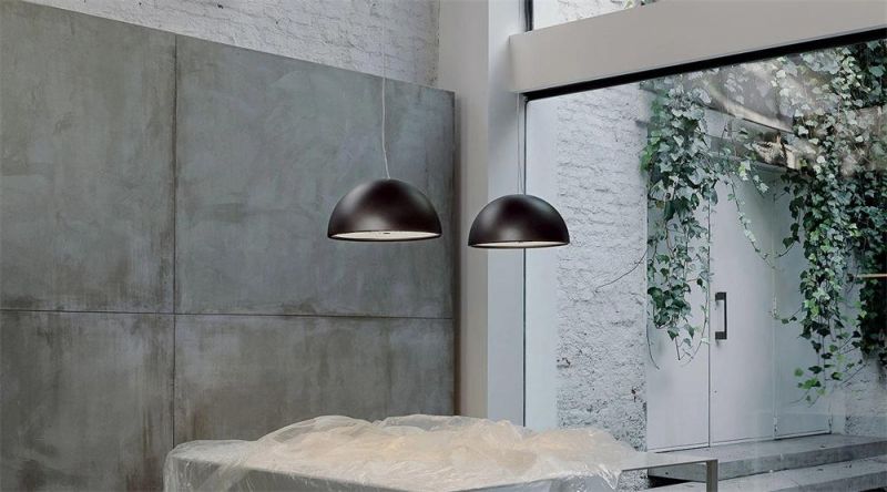 2022 Modern Luxury Black LED Pendant Lamp, Custom Hotel Engineering Chandeliers & Pendant Lamps, Semicircle Acrylic Lampshade