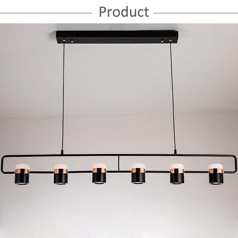 Nordic Simple Rose Gold Long Bar Restaurant Chandelier Hotel Light Luxury Personality Creative Round Bar LED Line Pendant Light