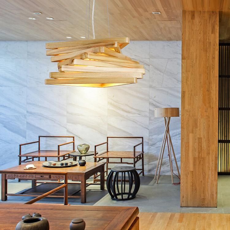 Wooden Design Chandelier Restaurant Dining Pendant Light