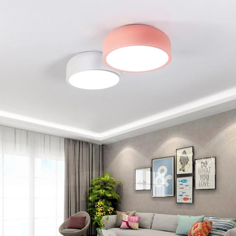 LED E27 Round Modern Ceiling Lamp Fixture Home Office Living Room LED Ceiling Light Flush Mount (WH-MA-187)