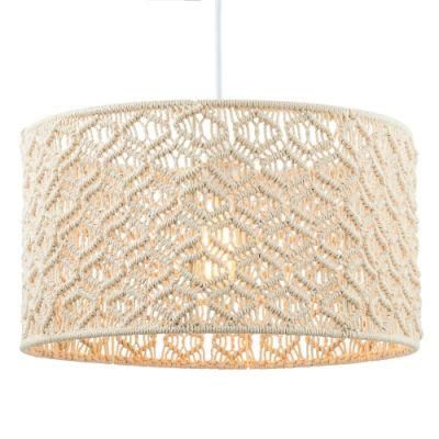 Large Macrame Easyfit Shade LED Light Bulb Pendant Lamp