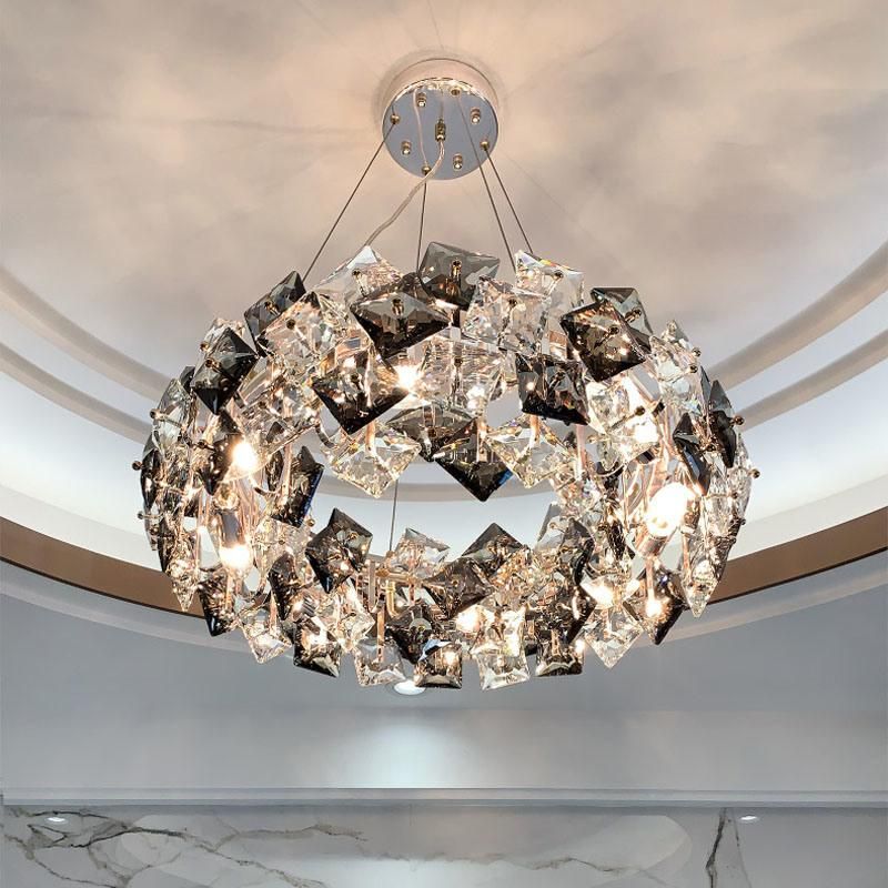 Modern Lighting Crystal LED Chandelier Lamp Living Room Hall Pendant Light